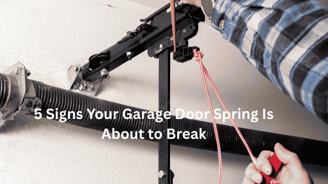 Common signs of garage door spring failure including heavy door broken torsion spring rust and struggling opener