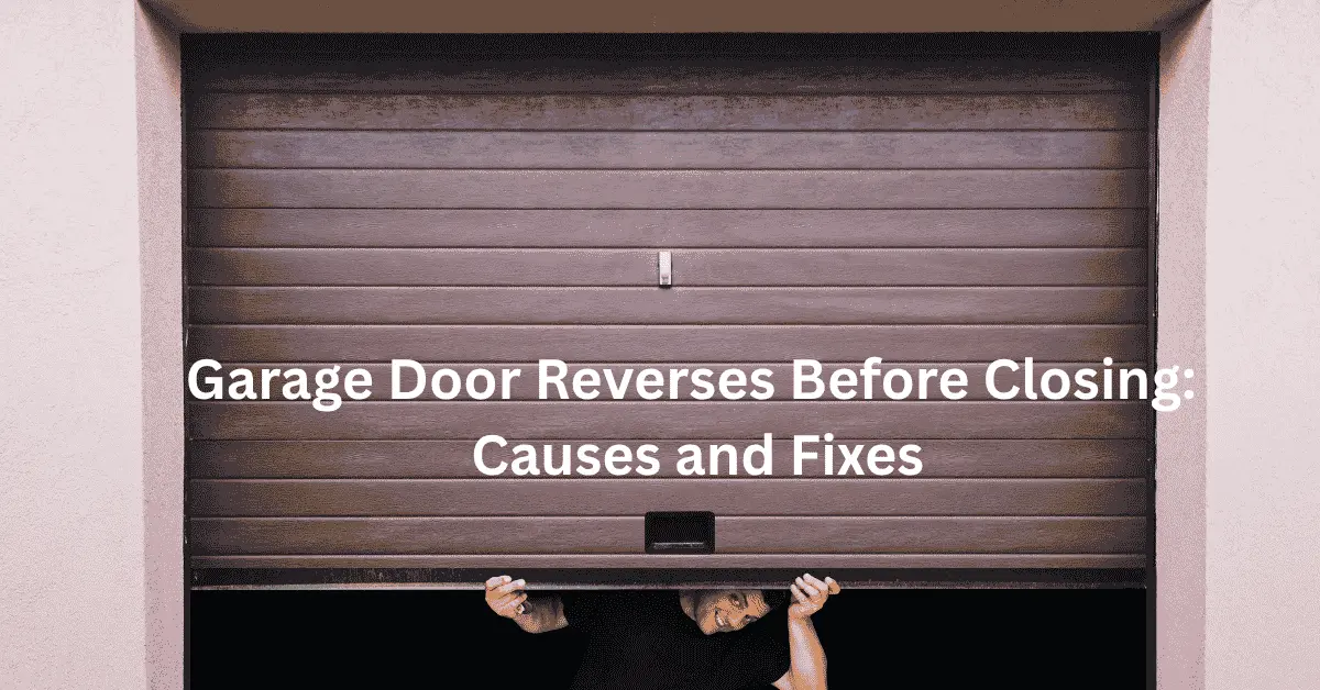 Modern garage door reversing before fully closing due to sensor or opener problem